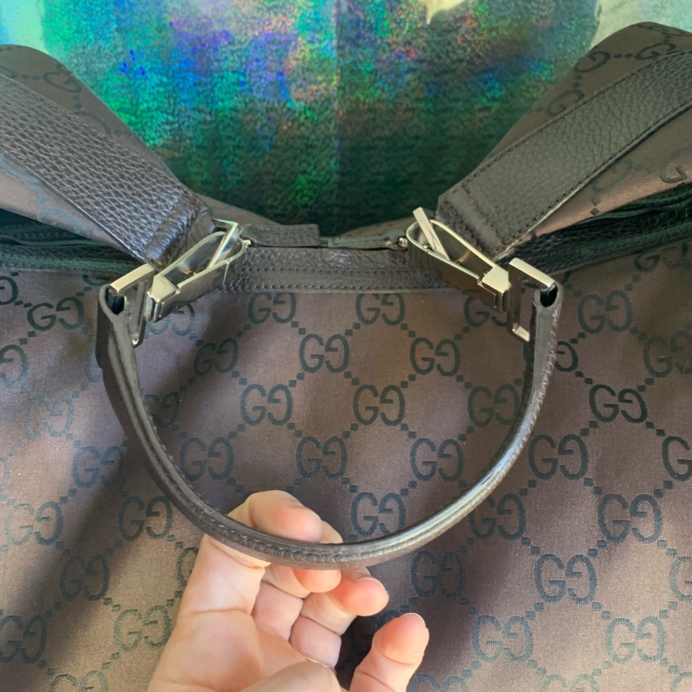 Gucci Dark Brown Shoulder Bag with Monogram - Picture 4 of 12